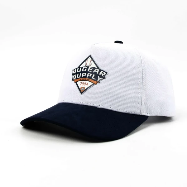 5-Panel Baseball Cap aus Baumwolle mit Hochfrequenzpraegung - Premium OEM headwear detail