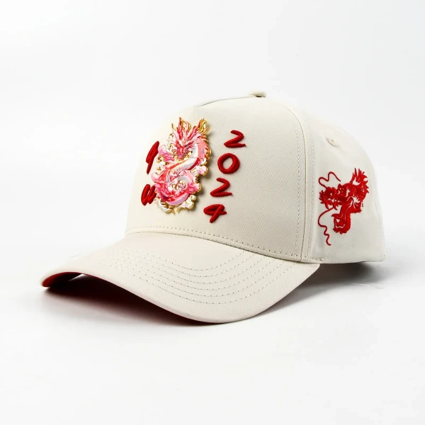 街头风5片棒球帽金属牌3d绣定制款 - Premium OEM headwear detail