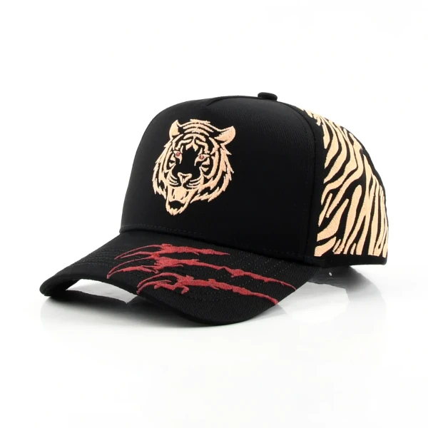 casquette baseball 5 panneaux en coton avec Flat Embroidery - Premium OEM headwear detail