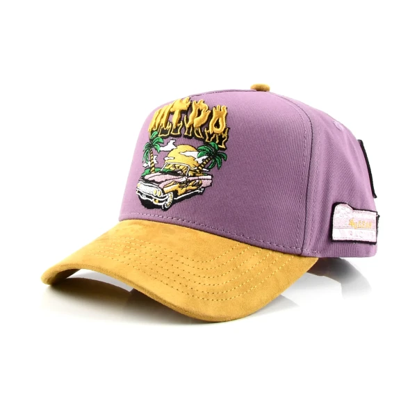 면 5패널 베이스볼 캡 Flat Embroidery 디테일 - Premium OEM headwear detail