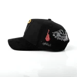 면 5패널 베이스볼 캡 Flat Embroidery / Rhinestone 디테일 - View 3