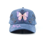 Double-Sided Suede 5패널 베이스볼 캡 아플리케 자수 / Flat Embroidery 디테일 - View 3