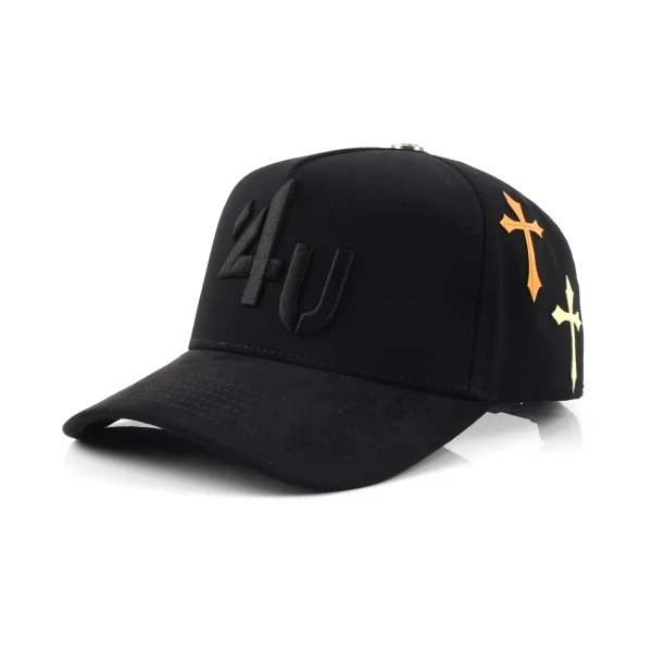 면 5패널 베이스볼 캡 Flat Embroidery / 아플리케 자수 디테일 - Premium OEM headwear detail