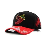 Streetwear 5-Panel Baseball Cap with Flat Embroidery and Rhinestone - View 1