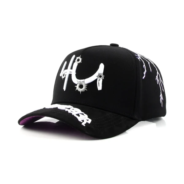 면 5패널 베이스볼 캡 3D 자수 / Flat Embroidery 디테일 - Premium OEM headwear detail