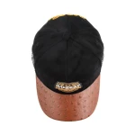Double-Sided Suede 5패널 베이스볼 캡 가죽 패치 / Flat Embroidery 디테일 - View 6