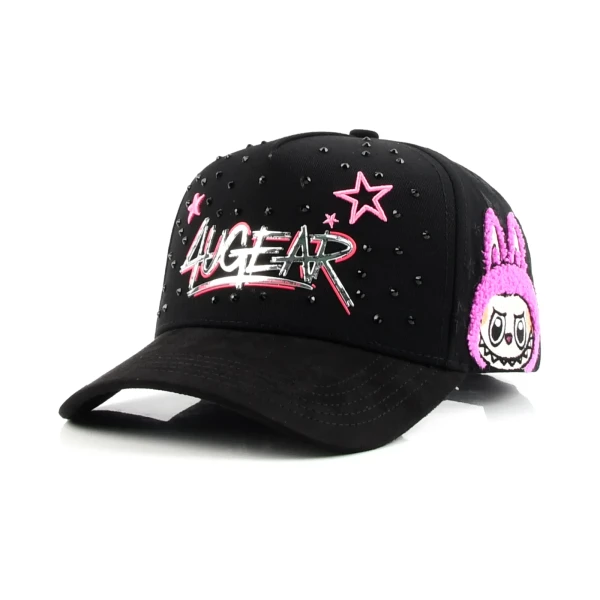 면 5패널 베이스볼 캡 Flat Embroidery / 셔닐 자수 디테일 - Premium OEM headwear detail