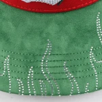 면 5패널 베이스볼 캡 Flat Embroidery / Rhinestone 디테일 - View 8