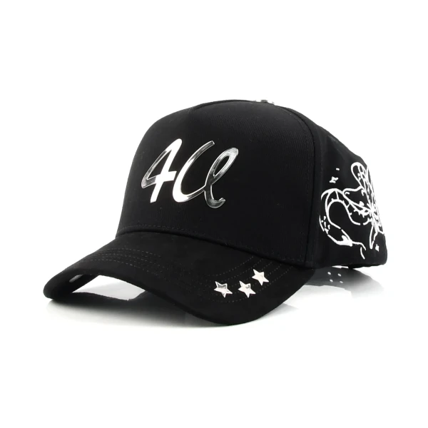 Streetwear 5-Panel Baseball Cap with Flat Embroidery and 3D Embroidery - Premium OEM headwear detail