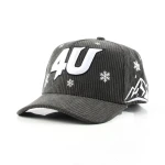 casquette baseball 5 panneaux en Corduroy avec broderie 3D et Flat Embroidery - View 1