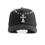 topi baseball 5 panel berbahan katun dengan Flat Embroidery dan Rhinestone - View 6