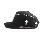 topi baseball 5 panel berbahan katun dengan Flat Embroidery dan Rhinestone - View 7