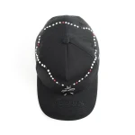 topi baseball 5 panel berbahan katun dengan Flat Embroidery dan Rhinestone - View 10