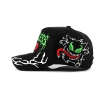 Streetwear 5-Panel Baseball Cap with 3D Embroidery - View 3