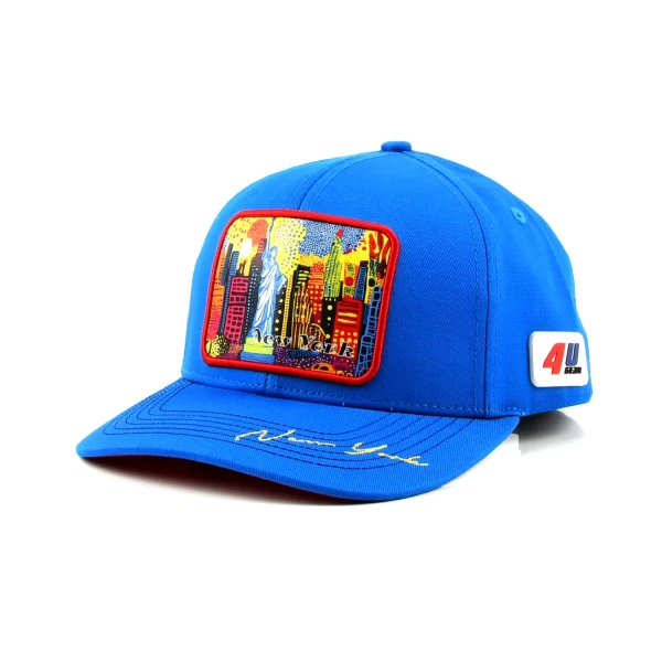 街头风6片棒球帽胶章织唛章定制款 - Premium OEM headwear detail