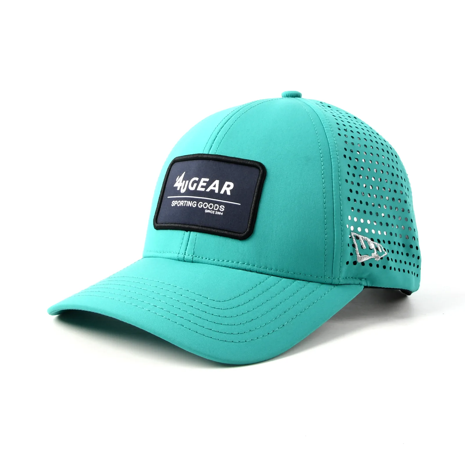 6-Panel Trucker Cap with Woven Patch and Laser Perforation