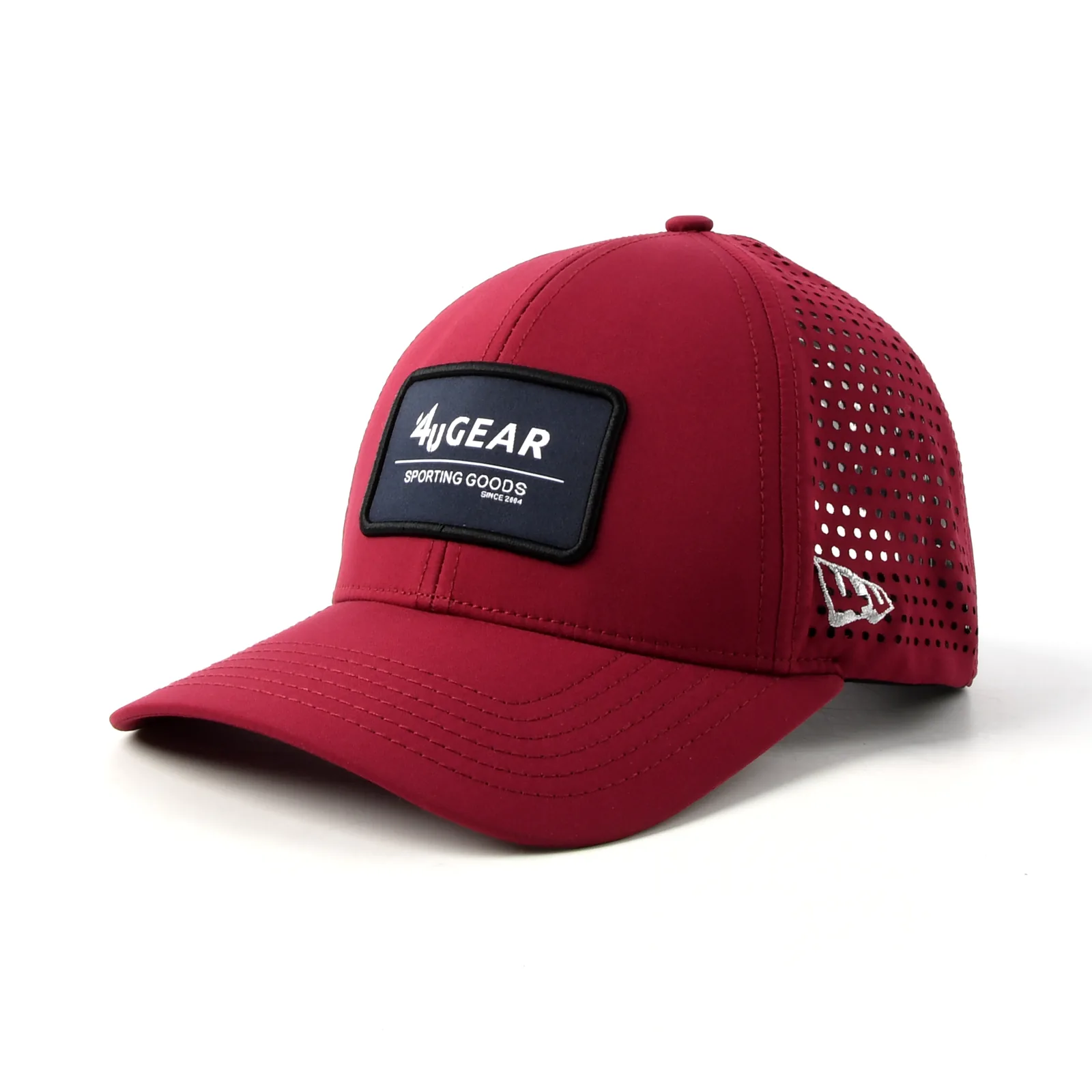 6-Panel Trucker Cap with Woven Patch and Laser Perforation