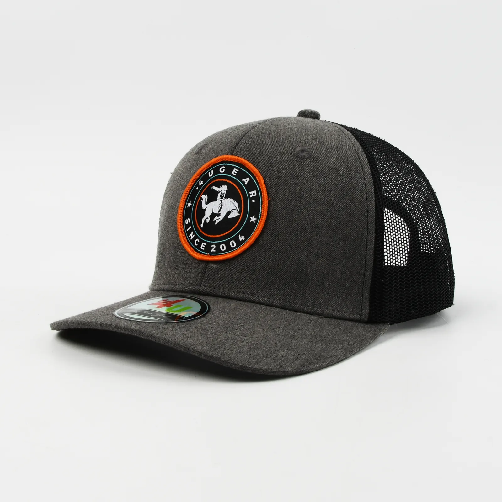 6-Panel Trucker Cap with Woven Patch and Border Embroidery