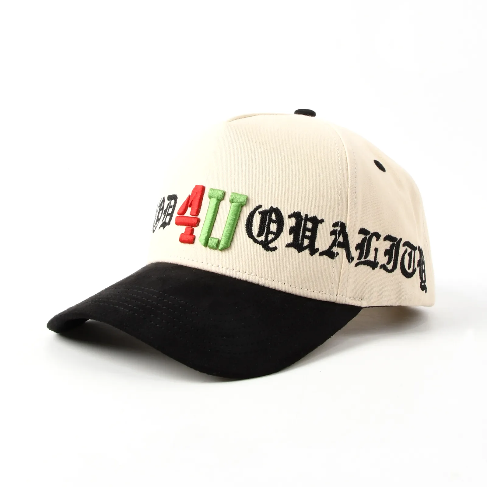 5片棒球帽3d绣。锁链绣3D绣定制款