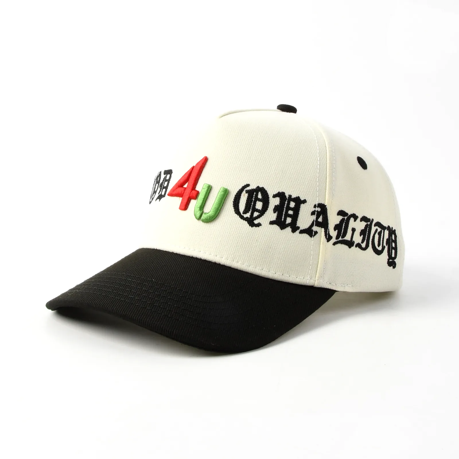 5片棒球帽3d绣。锁链绣3D绣定制款