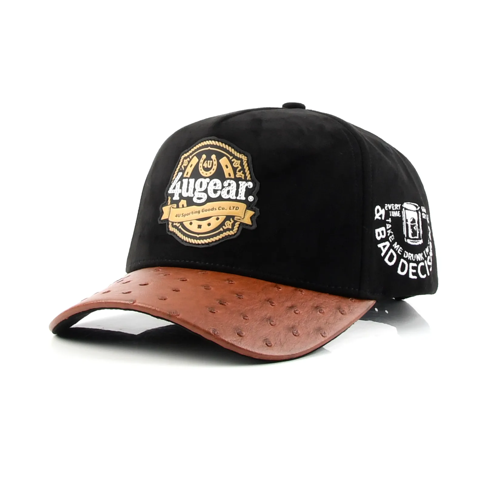Streetwear 5-Panel Baseball Cap with Flat Embroidery and Rhinestone