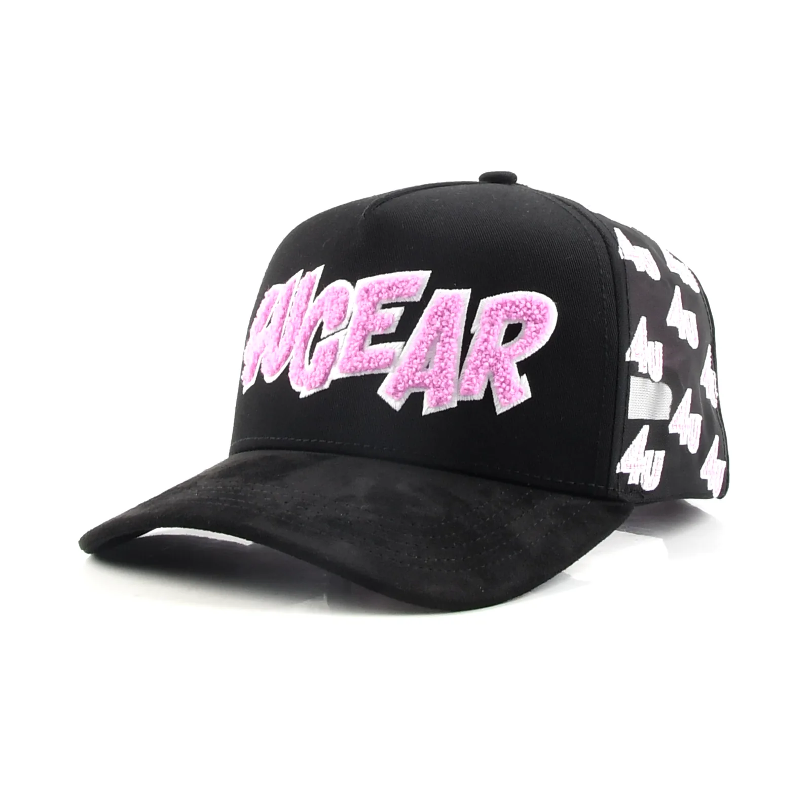 Streetwear 5-Panel Baseball Cap with Flat Embroidery and Rhinestone