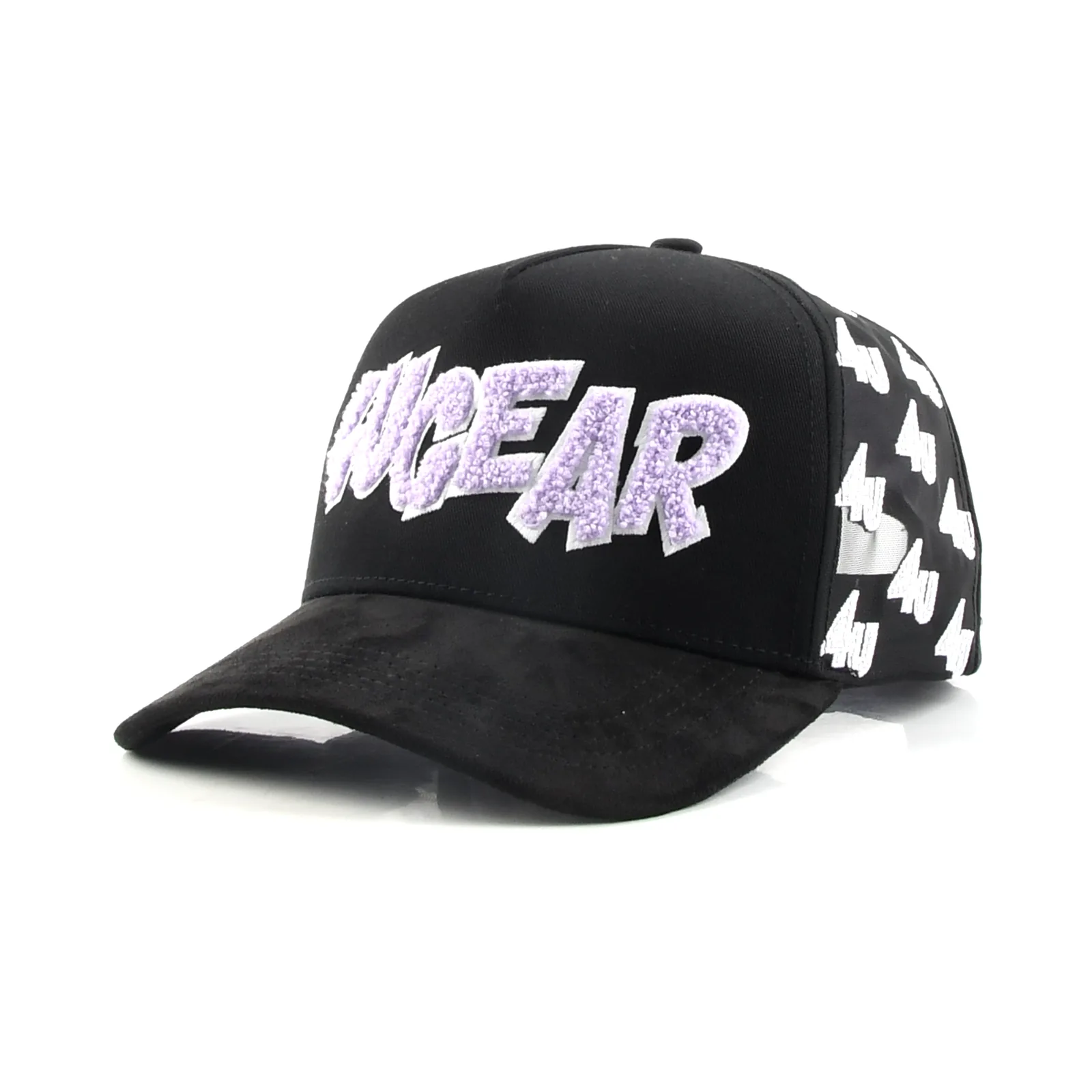 Streetwear 5-Panel Baseball Cap with Flat Embroidery and Rhinestone