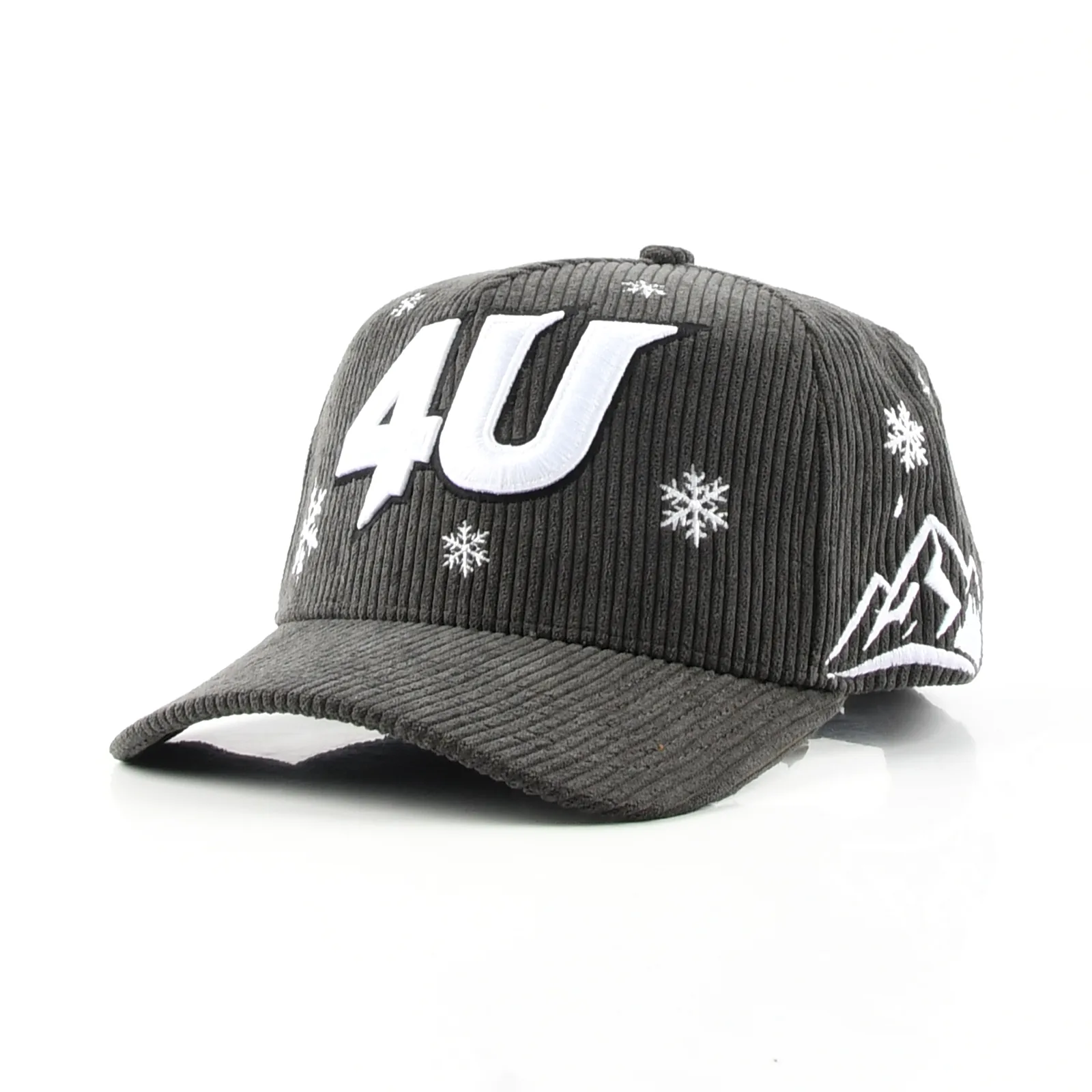 Streetwear 5-Panel Baseball Cap with Flat Embroidery and 3D Embroidery