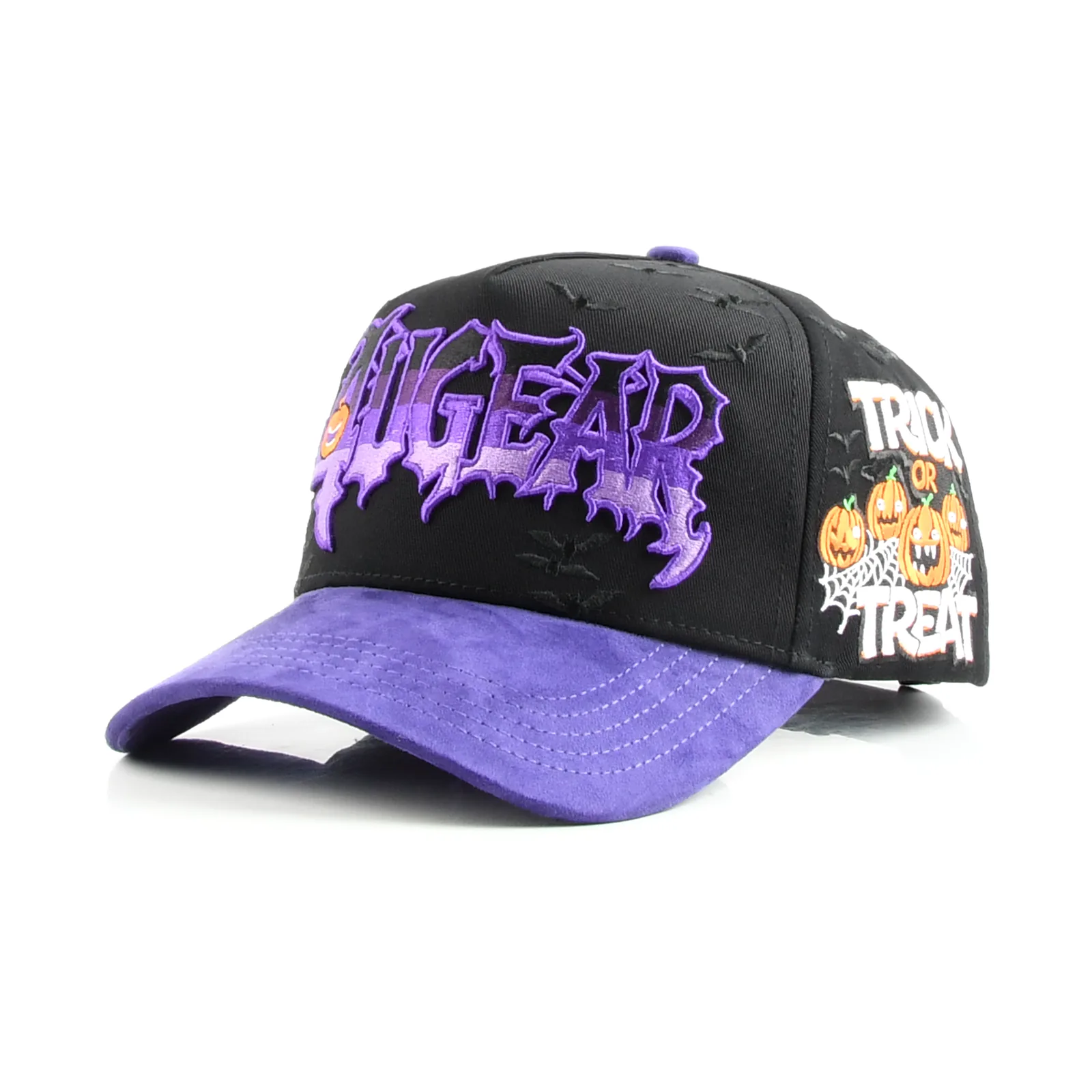 Streetwear 5-Panel Baseball Cap with Flat Embroidery and Rhinestone