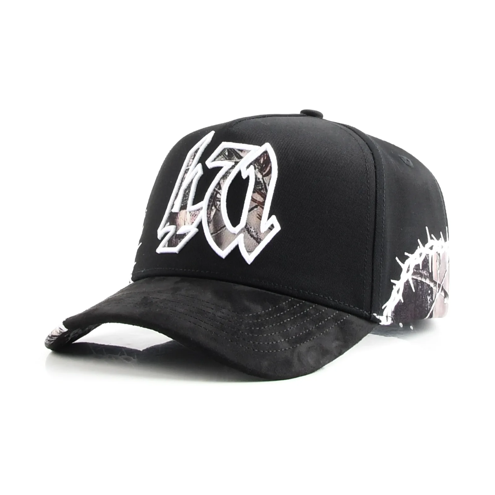 Streetwear 5-Panel Baseball Cap with Flat Embroidery and 3D Embroidery
